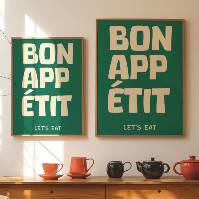 rench Quote Kitchen Wall Bon Appétit Poster (Criador carregado)