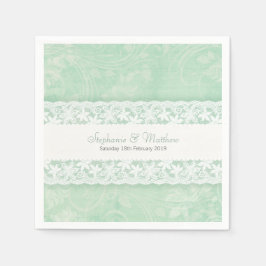 Renda branca de casamento em guardanapos de papel 