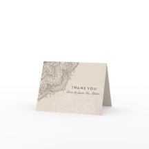 Renda Floral | Cartão de Agradecimento Creme