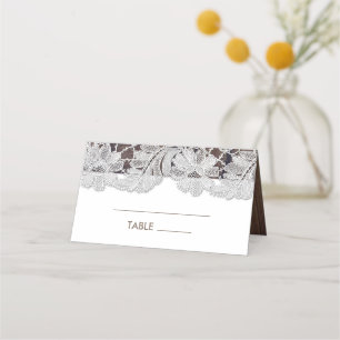 rendas brancas Cartões de Mesa de Casamento de M