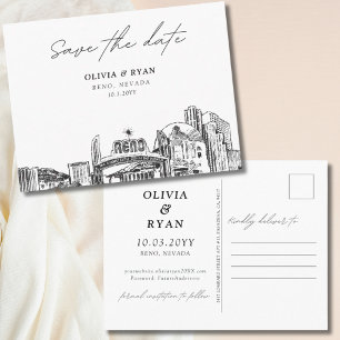 Reno Salvar Data Cartão Postal Elegante Casamento
