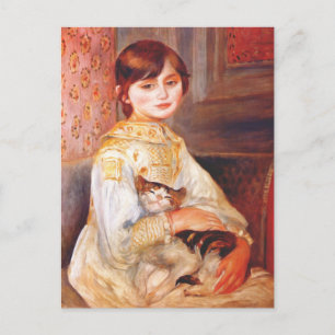 Renoir Girl com cartão postal de Cat