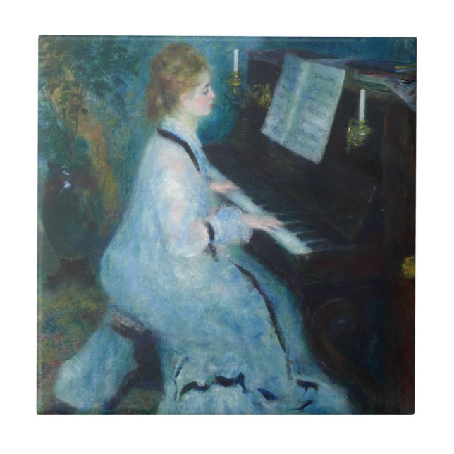 Renoir Mulher Impressionista do Piano Vintage (Frente)