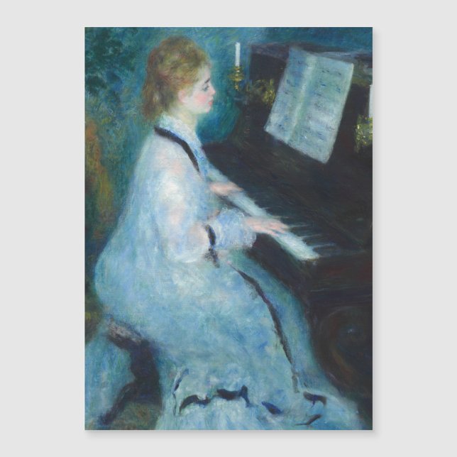 Renoir Mulher Impressionista do Piano Vintage (Frente)