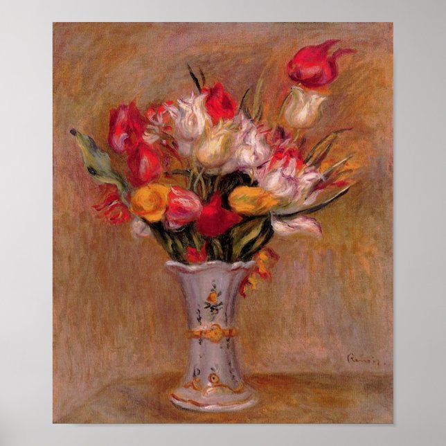 Renoir Red Tulips Impressão de Belas Artes (Frente)