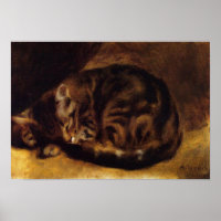 Renoir Sleing Cat Poster