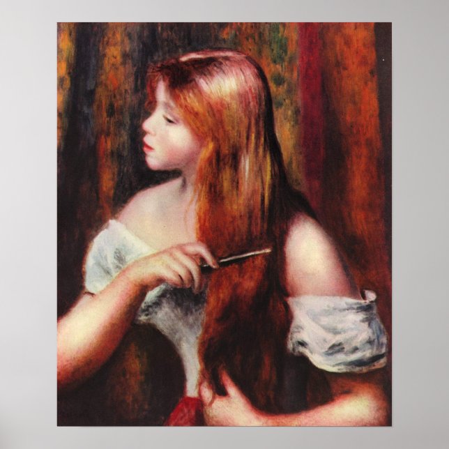 Renoir Young Girl Comendo Sua Poster De Cabelo (Frente)