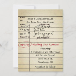 Renovação de Vow de Casamento de Cartão de Bibliot