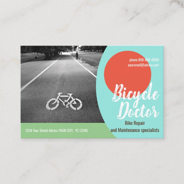 REPARO DE BICICLETA Euro, Cartão de visita de 3,34 (Frente)