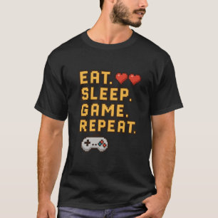 Repetir o Jogo do Sono - Camisa T de Jogos com Pix