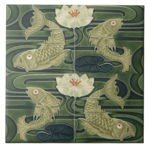 Réplica de Arte Novo Alemão Jugendstil Peixe de La