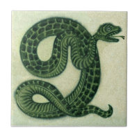 Repro 1880s De Morgan pintou Cobra verde