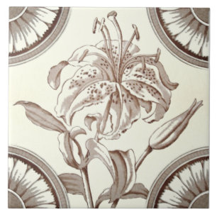 Repro 1885 Vitoriano Sepia Lily Transferware