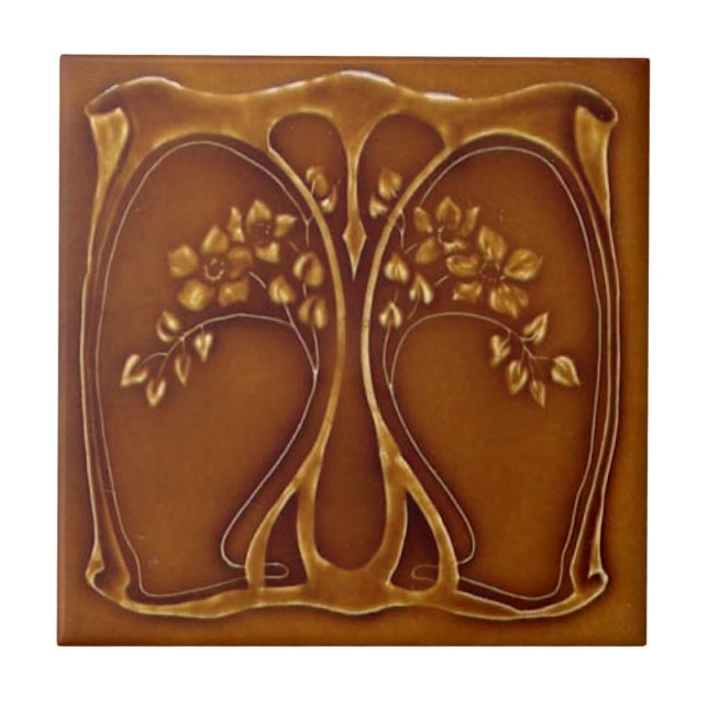 Repro Antique Art Nouveau Tree of Life Terracotta (Frente)