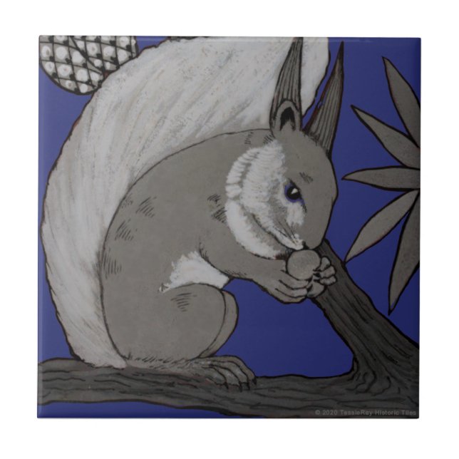 Repro Antique Minton Staffordshire Blue Squirrel (Frente)