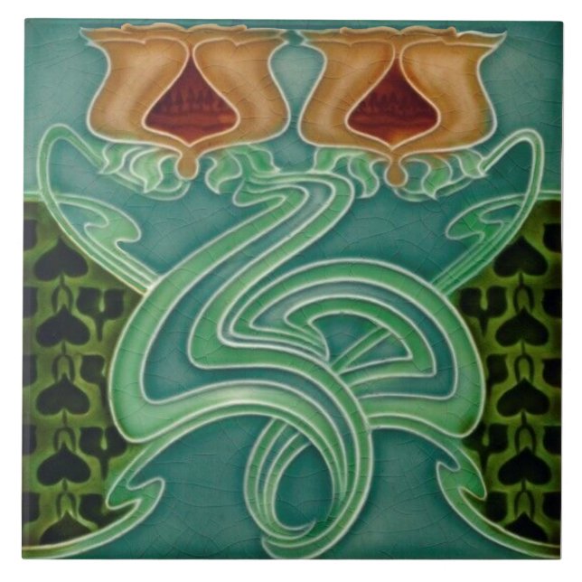 Repro Antique Richards Art Nouveau Floral Majolica (Frente)