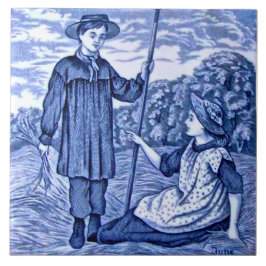 Repro Antique Wedgwood Blue Calendar Series junho