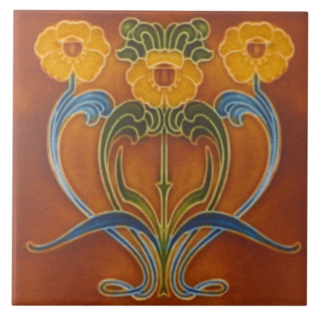 Repro Art Nouveau Cores de outono Floral (Frente)
