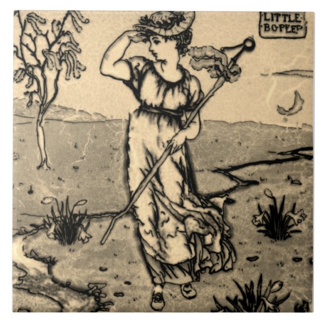 Repro Art Nouveau Moderno Pequeno Esboço Bo Peep T (Frente)