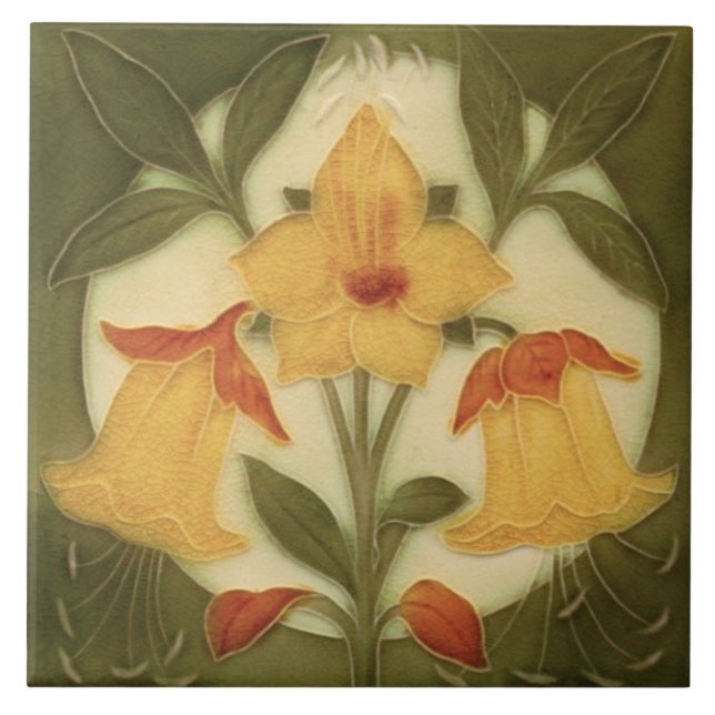 Repro Art Nouveau Tubelined Daffodil Trio (Frente)