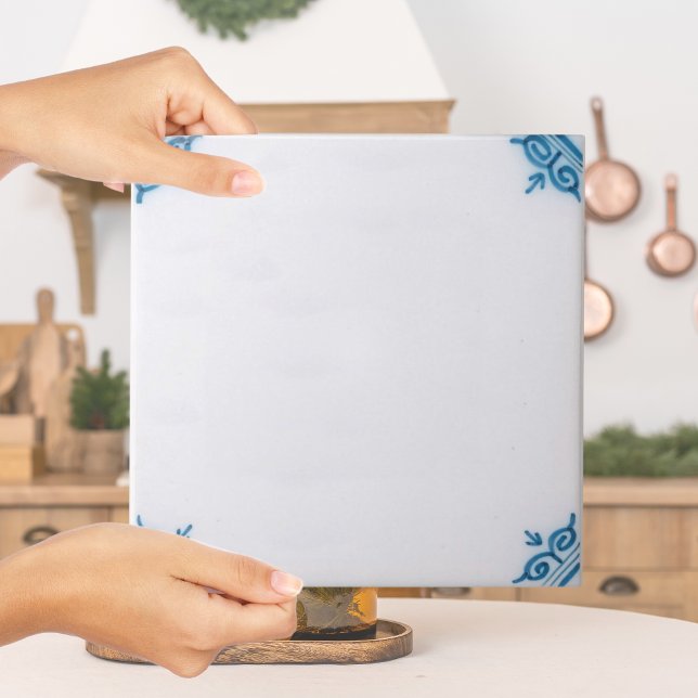 Repro Azulejo de exclusão azul simples para person (Repro Plain Blue Delft Tile to customize
)