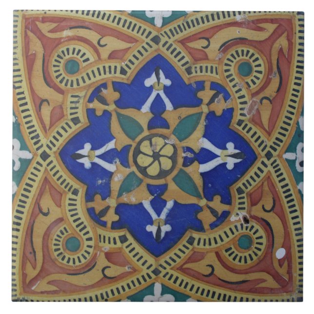 Repro Azulejo de Padrão Floral Português (Frente)