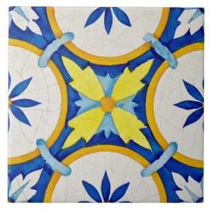 Repro Azulejos Português - Amarelo Geométrico Az