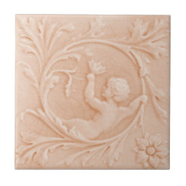 Repro c1880 Minton Faux Alivio Cherub Rosa Pêssega
