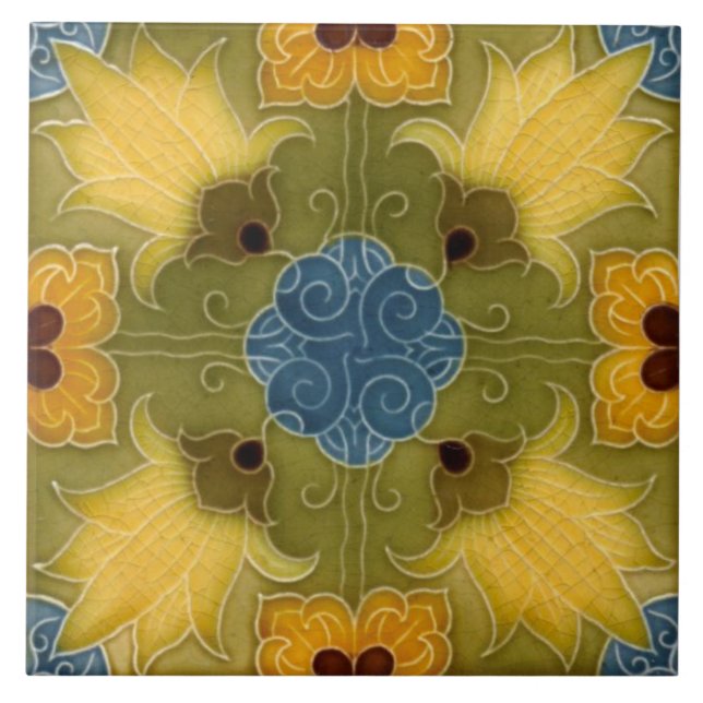 Repro Colorido Minton Moldou Lírios Majolica (Frente)