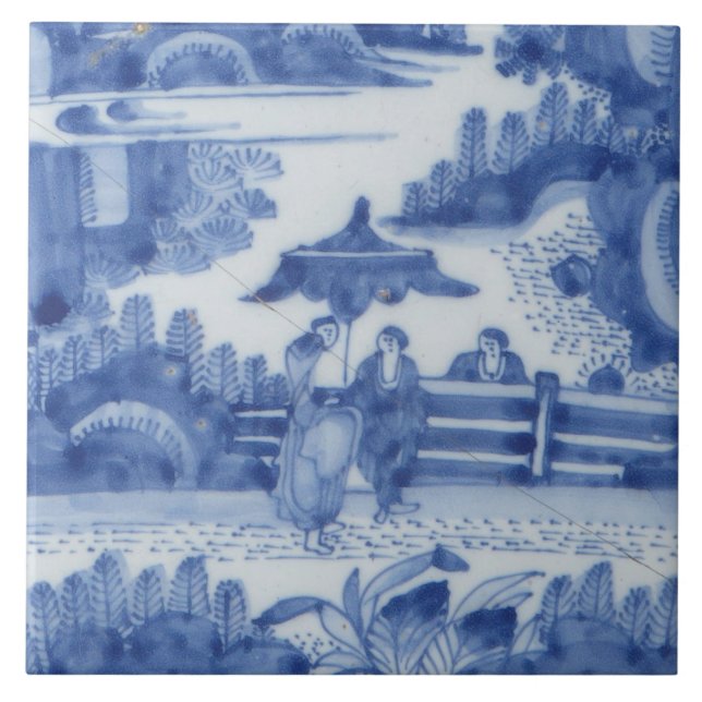 Repro Delft Azulejo Chinoiserie Decoupage Azul Bra (Frente)