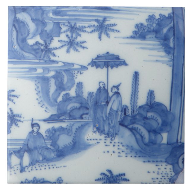 Repro Delft Azulejo Chinoiserie Decoupage Azul Bra (Frente)
