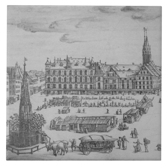 Repro Delft Azulejo Nuremberg Town Square Blue (Frente)