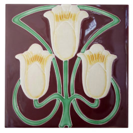 Repro Edwardian Art Nouveau Red Tulip Floral