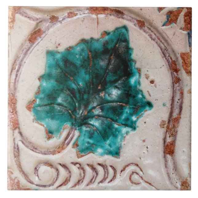 Repro Espanhol Geométrico Azulejos Green Leaf Flor (Frente)