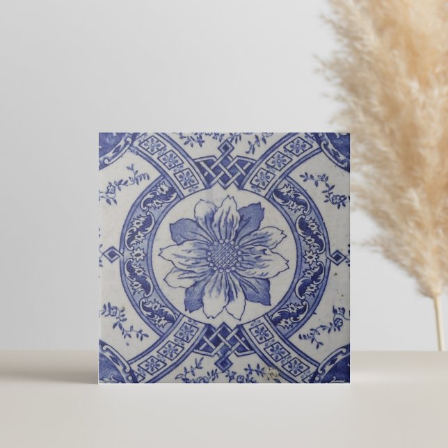 Repro Português Azulejos Geométricos Floral (vintage Delft tiles floral blue and white )