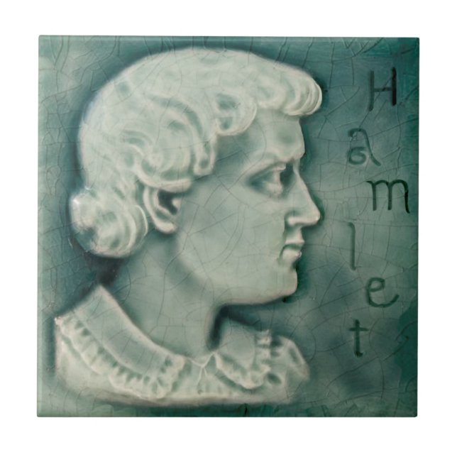 Repro Shakespeare Hamlet Retrato Faux Alivio Teal (Frente)