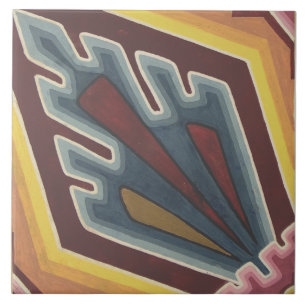 Repro Vintage Encáustica Colorida Azulejo Geomét