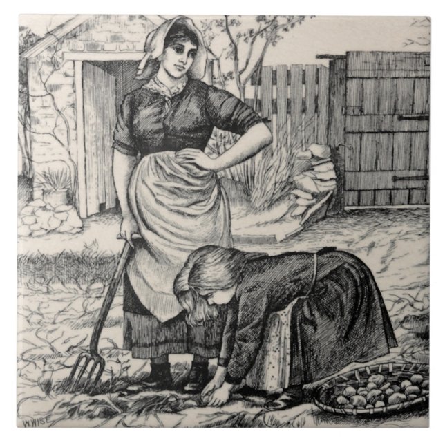 Repro Wim Wise Country Village Life Potato Harvest (Frente)