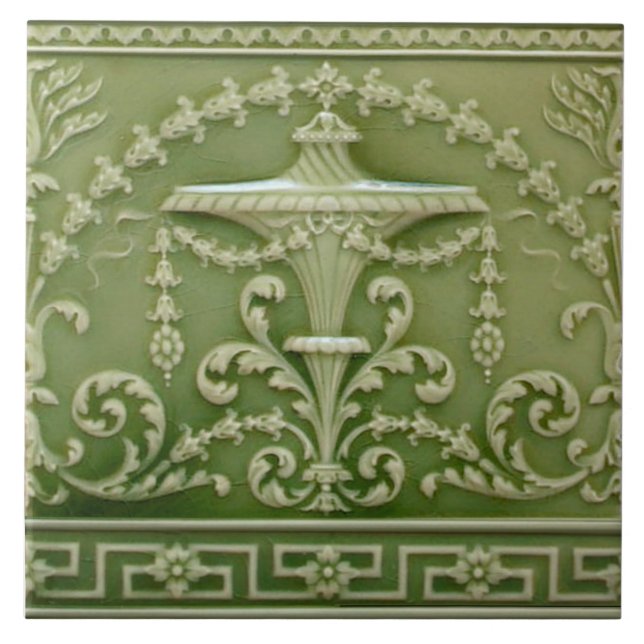 Reprodução Antiquada Neoclássica Elegante Verde (Frente)