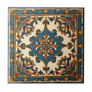 Reprodução Colorida Iznik Persa Turca Pintada à Mã