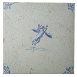 Reprodução de azulejos antigos Delft azuis e branc