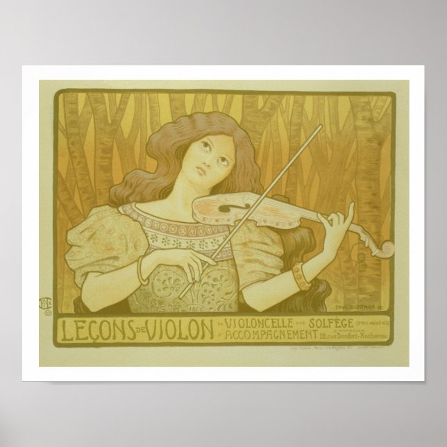 Reprodução de um poster publicitário "Violin Lesso (Frente)