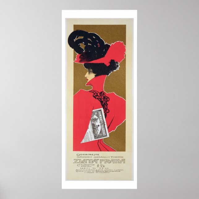 Reprodução de uma poster publicitária "Zlata Praha (Frente)