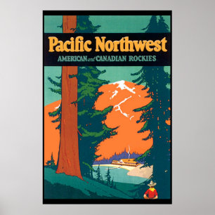 Reprodução noroeste pacífica do poster vintage