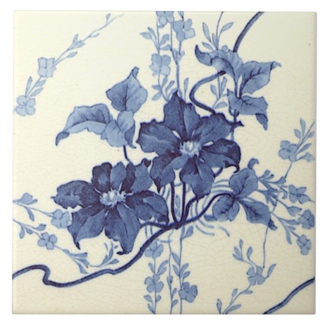 Reproduction 1898 Design Minton Blue White Floral (Frente)