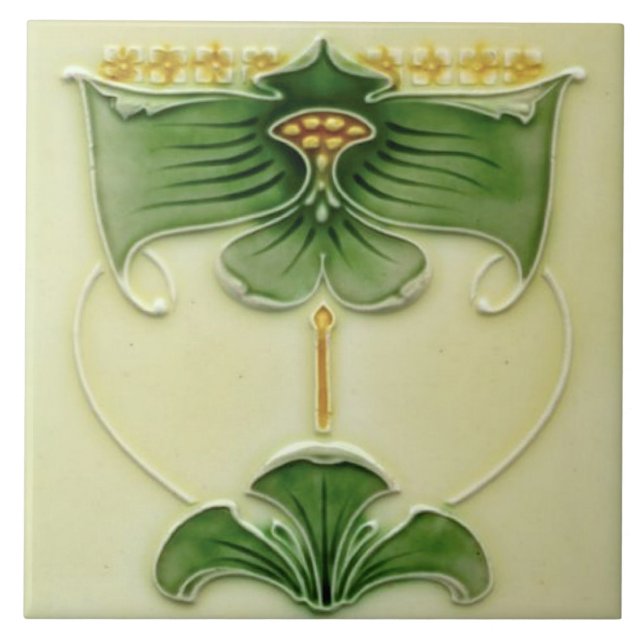 Reproduction 1900 Art Nouveau Majolica Floral (Frente)
