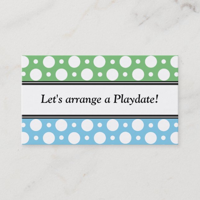 Reproduzir Cartões de visitas Bolinhas Azul Verde (Frente)