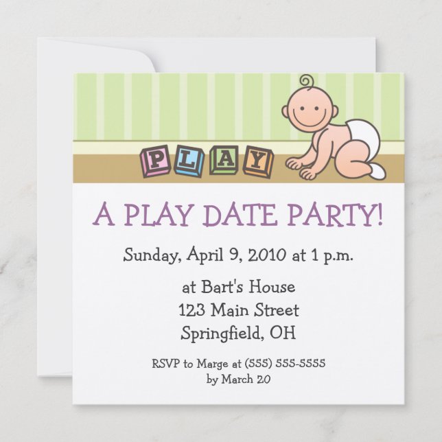 Reproduzir Convites de festas de Data (Frente)