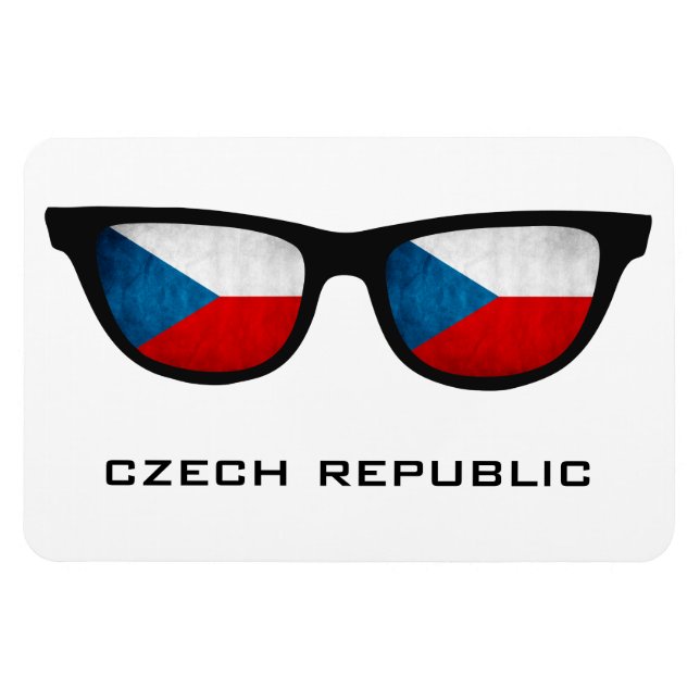 República Checa Mostra texto personalizado e ímã c (Horizontal)