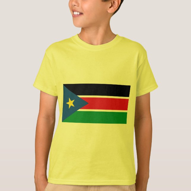 República da bandeira sul de Sudão no camiseta e (Frente)